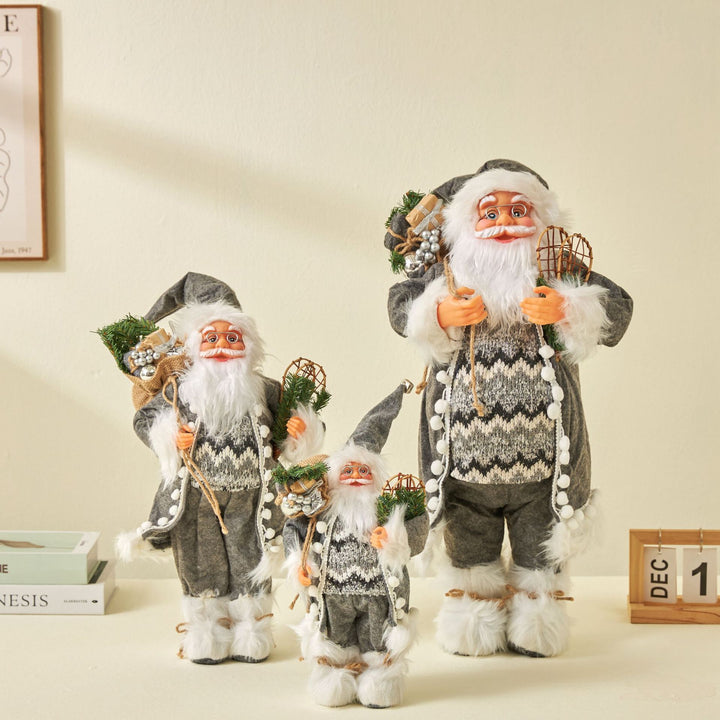 Striped Santa Claus Ornaments Nordic Style Silver Rudolf Doll