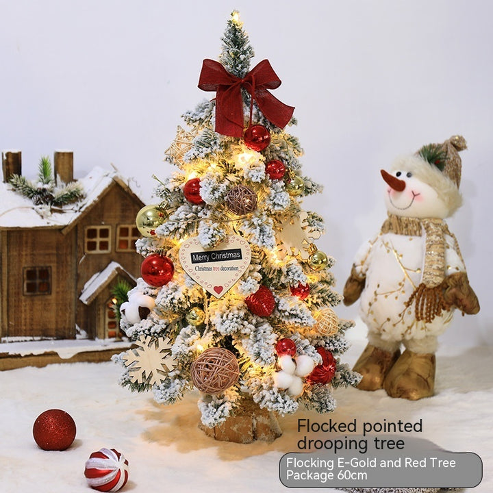 Flocking Small Mini PVC Pointed Christmas Tree Decorations