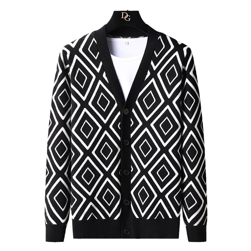 European Goods High-end Knitted Cardigan Sweater For Men