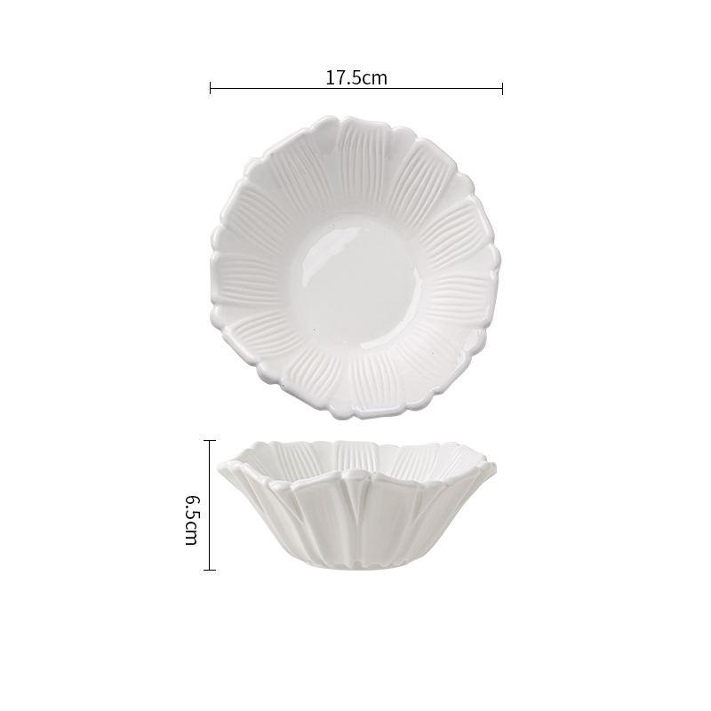 Flower Shaped Ceramic Deep Bowl