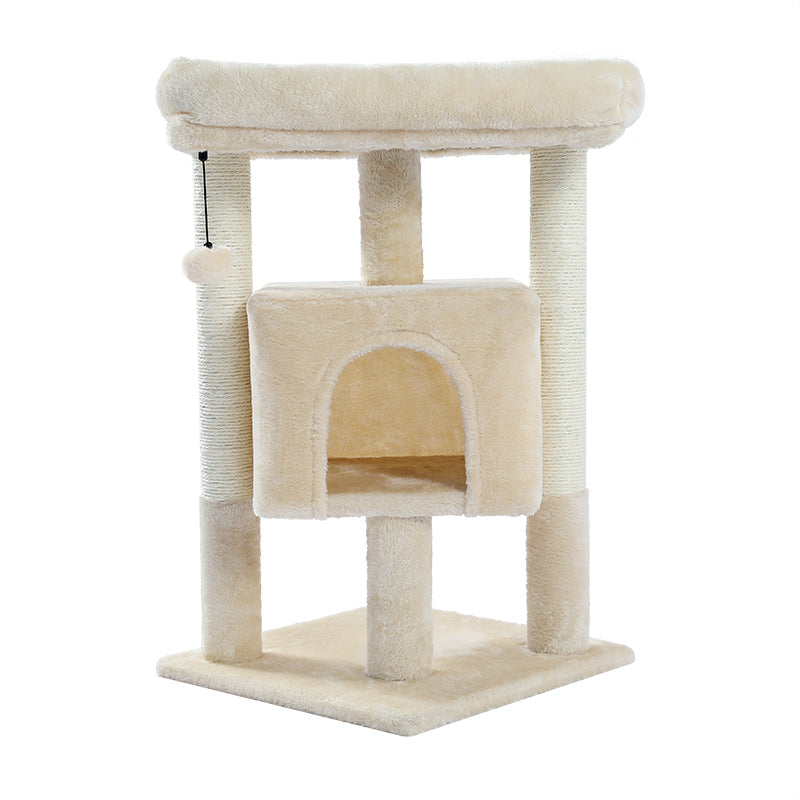 Large Cat Tree Tower with Perch, Hammock, and Scratching Post