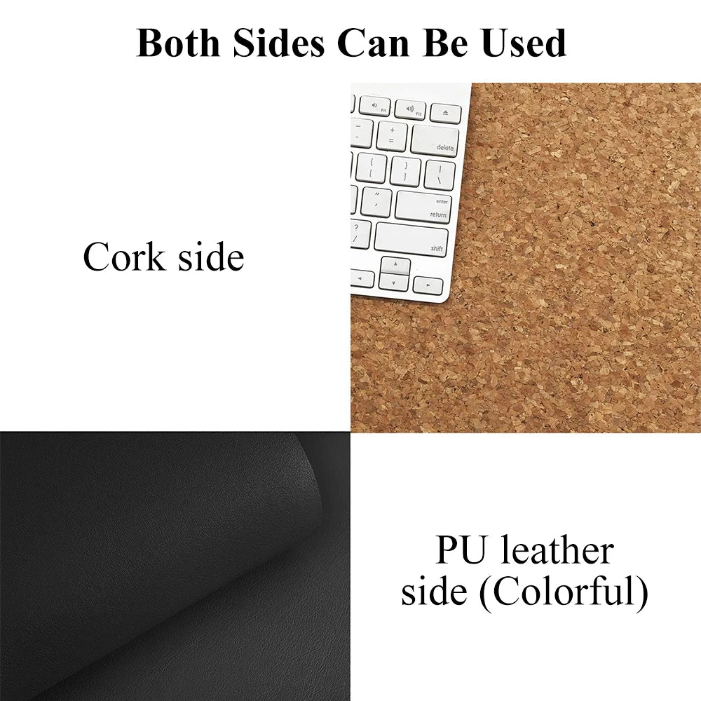 Double-Sided Cork Leather Desk Mat