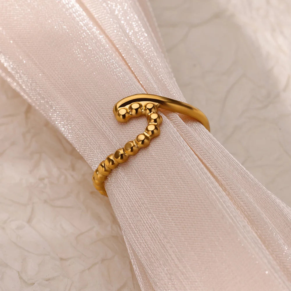 Gold Wave Ring for Women