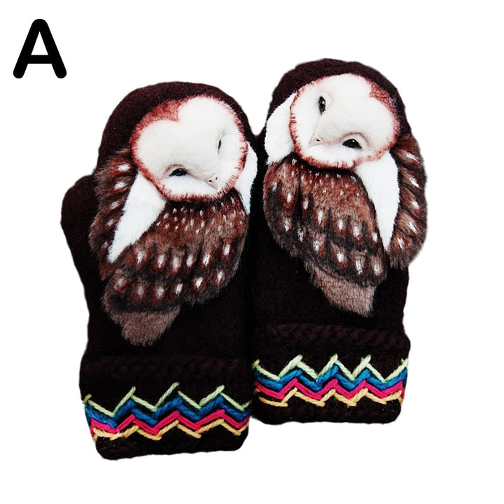 Women's Fashion Personality Owl Knitted Gloves