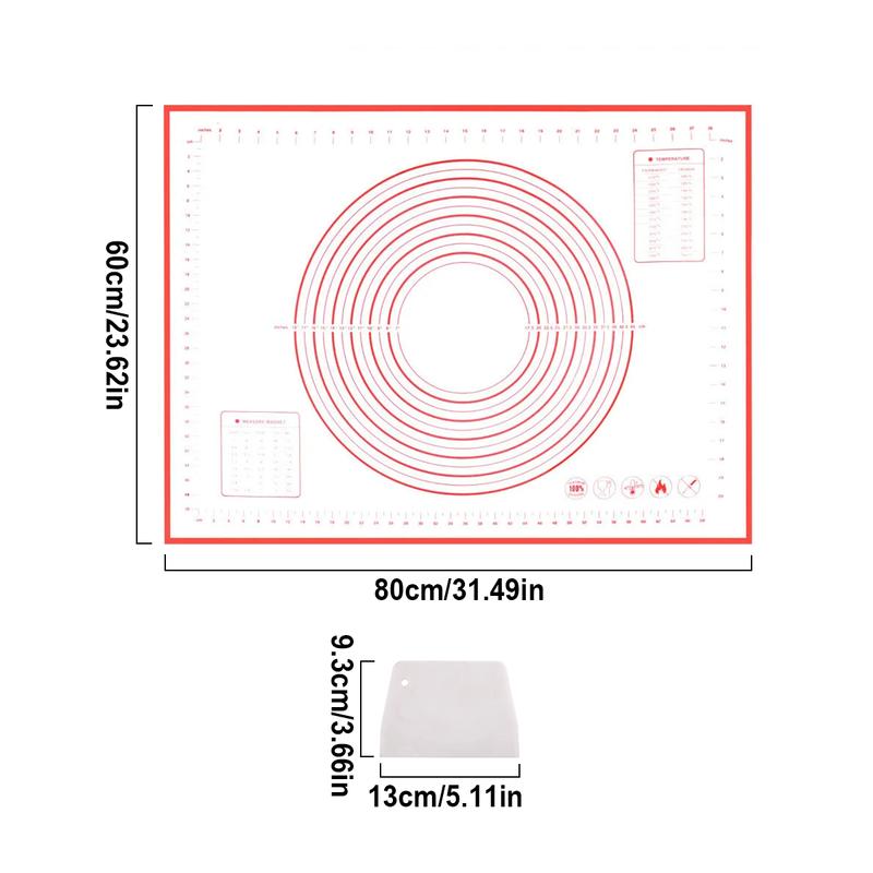 Silicone Baking Mat with Dough Scraper Set