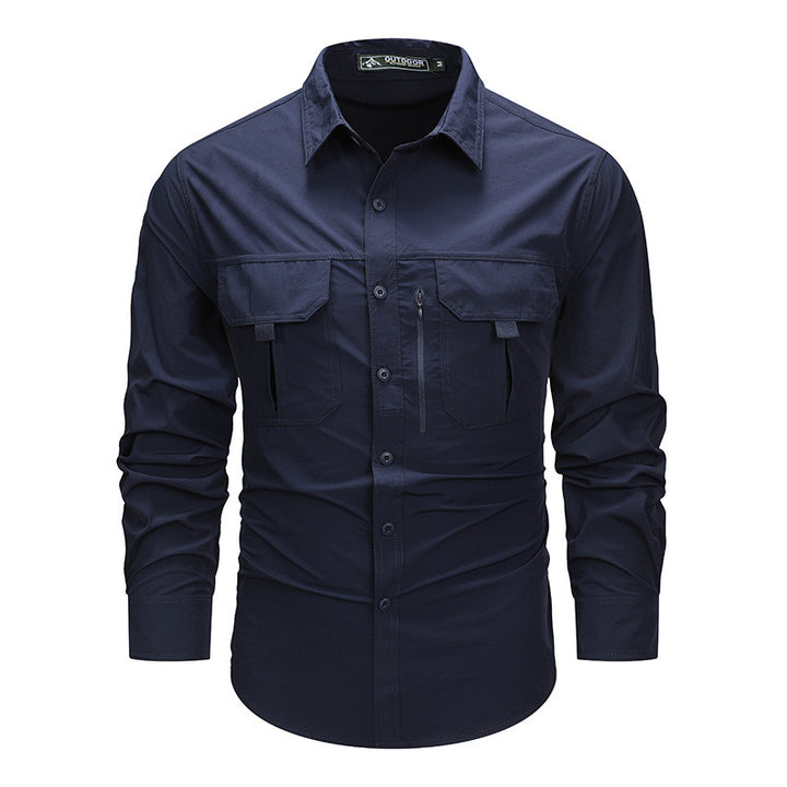 Retro Workwear Shirt Men's Long-sleeved Spring Fashion Brand Casual Overshirt