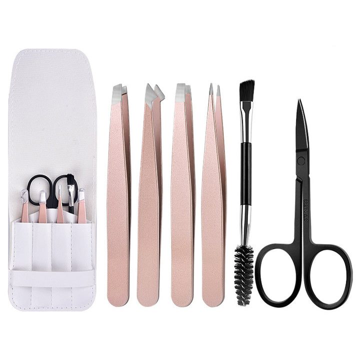 Precision Eyebrow Tweezer Set with Curved Scissors