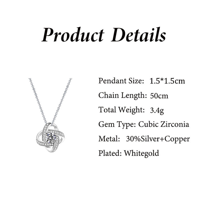 Full Diamond Silver Pendant Necklace Eternal Star Gift For Wife Holiday Gift