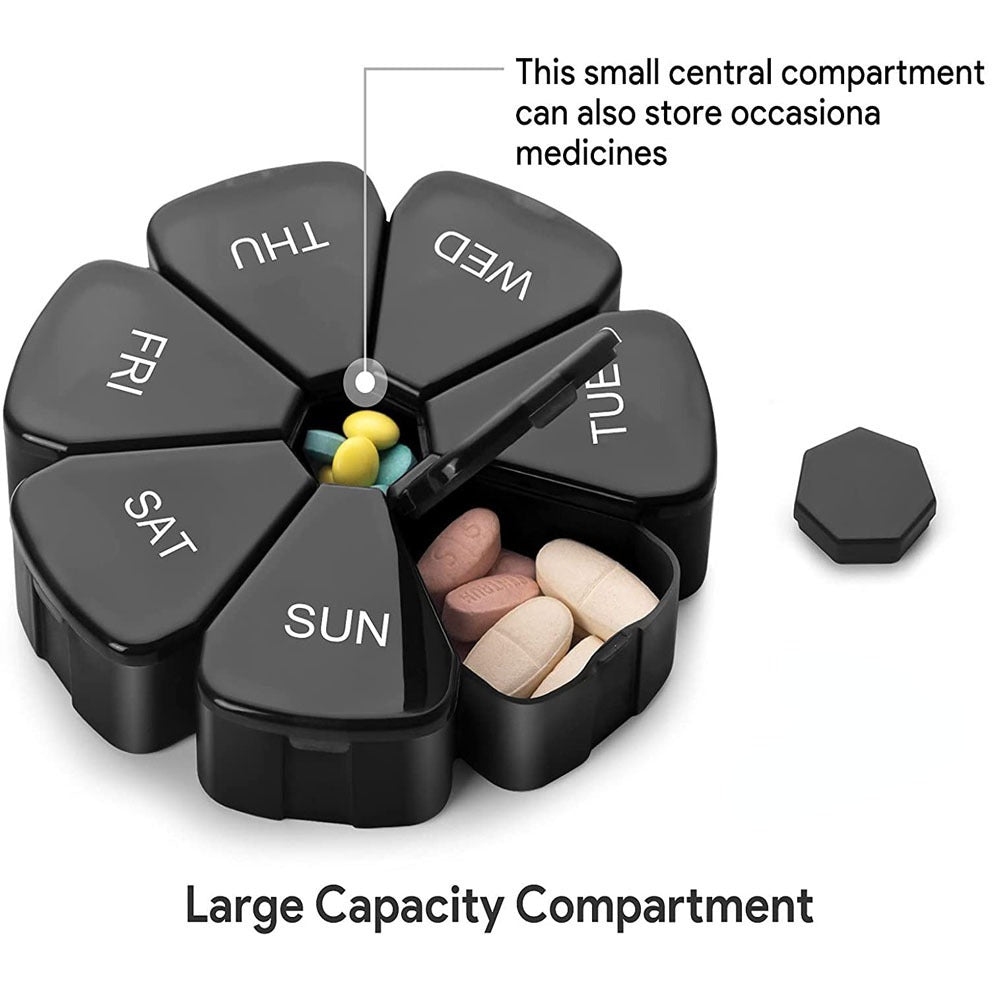 Compact 7-Grids Travel Pill Organizer