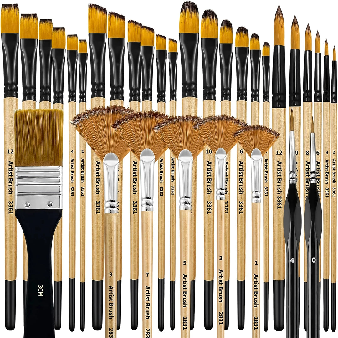 32 Pcs Premium Paint Brush Set for Acrylic Painting