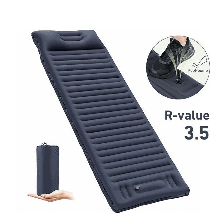 Ultralight Inflatable Camping Mattress with Pillow and Built-in Pump