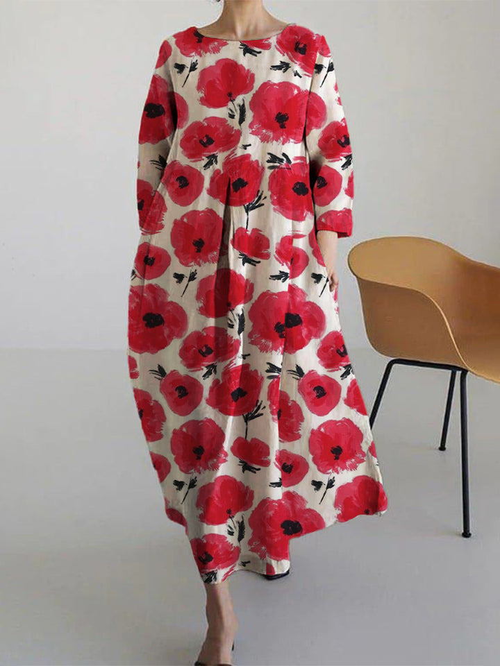 Women's Clothing Loose Round Neck Print Dress