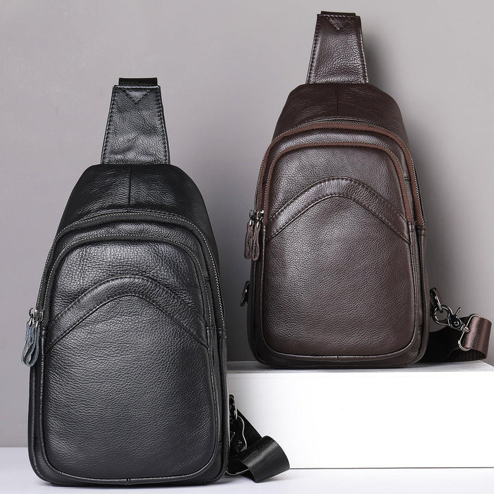 Fashion Men's Chest Leather Messenger Bag - Trendha
