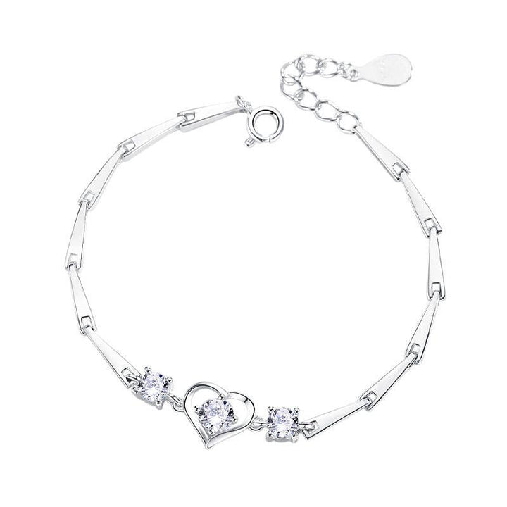 Fashion Sterling Silver Heart Bracelet Female - Trendha