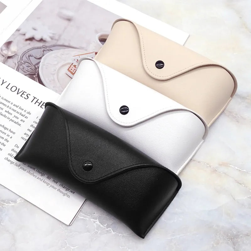 Solid Color Lightweight Leather Glasses Case