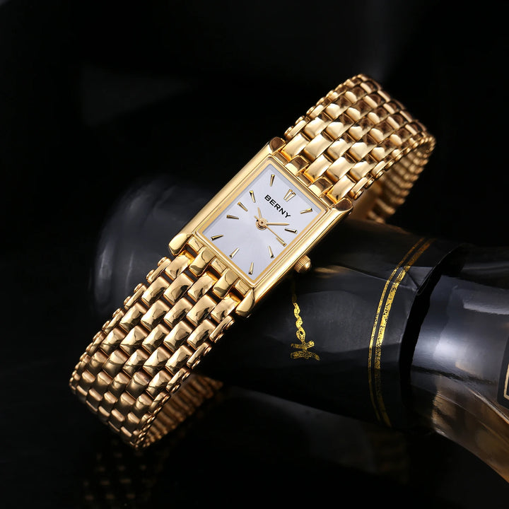 Gold Square Ladies Quartz Watch