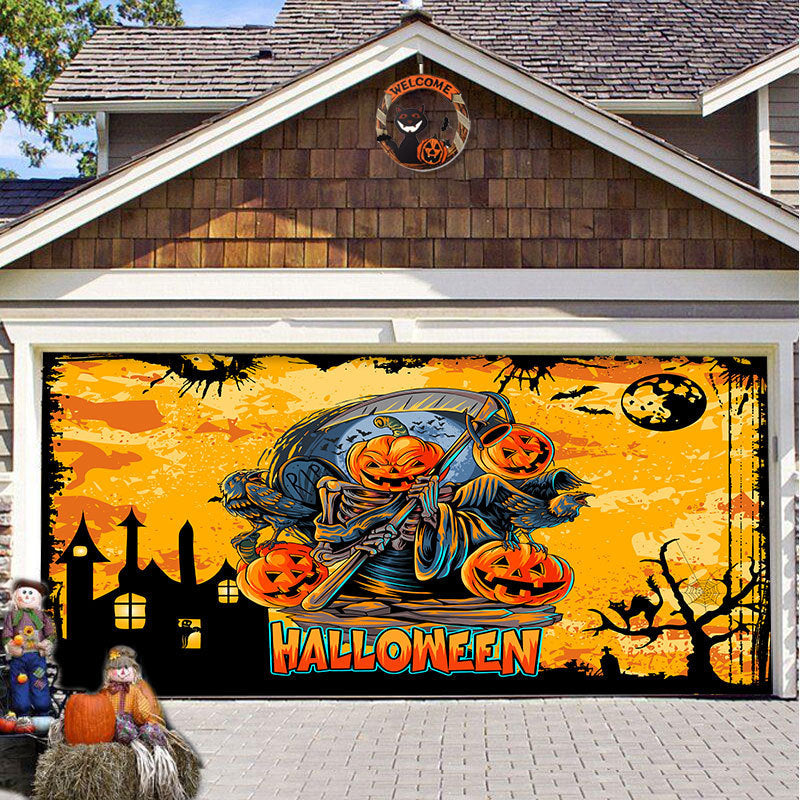 Halloween Party Decorative Hanging Cloth Garage Door Background Fabric