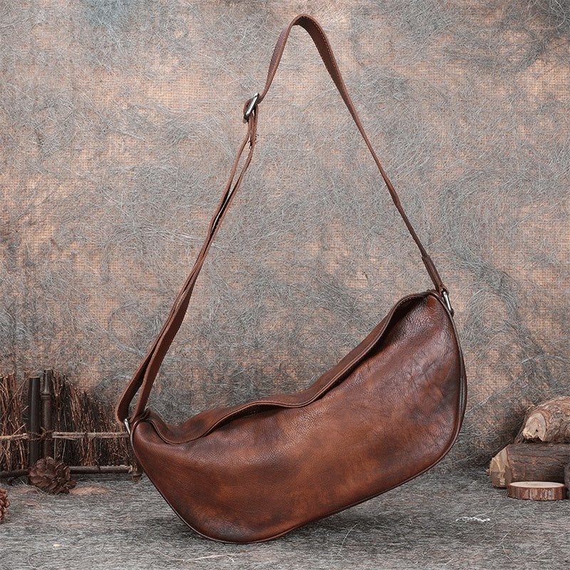 Casual Top Layer Cow Leather Retro Shoulder Messenger Bag