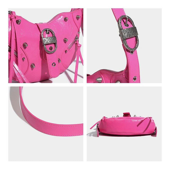 Pink Punk Luxury Leather Sling Crossbody Daypack