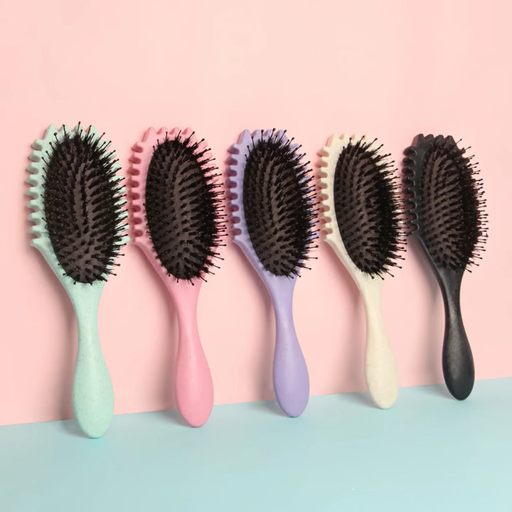 Boar Bristle Curl Defining Detangling Hair Brush