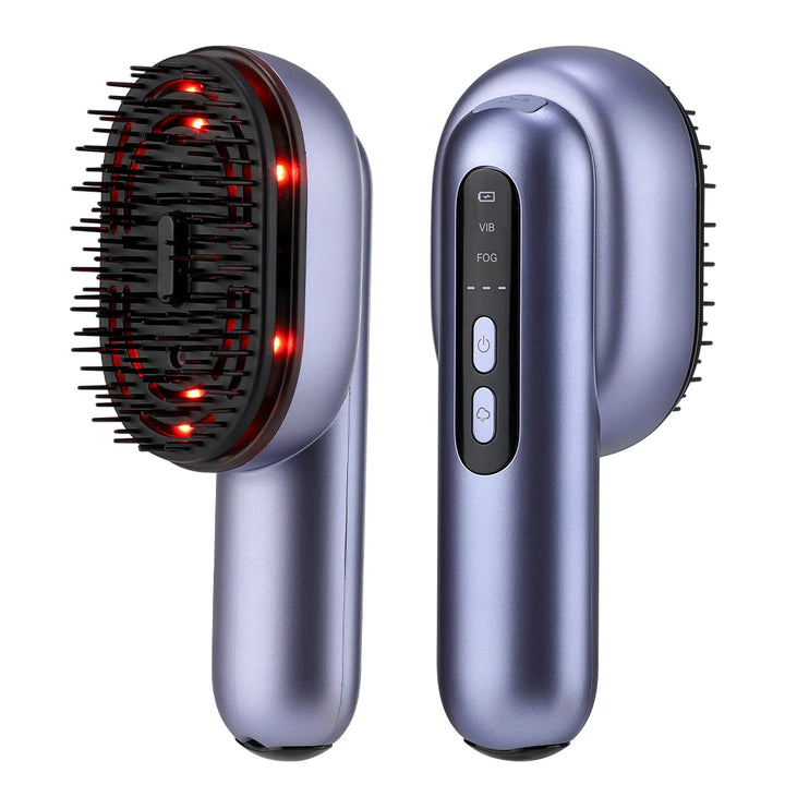 Smart Scalp Vibration Massage Comb with Red Light and Essential Oil Applicator