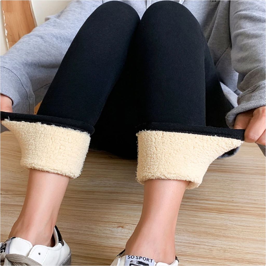 Women Pants Winter Fleece Thicken Pants Lamb Wool