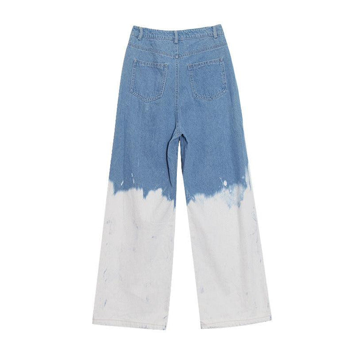 Gradient Tie Dyed Wash High Waist Straight Jeans - Trendha