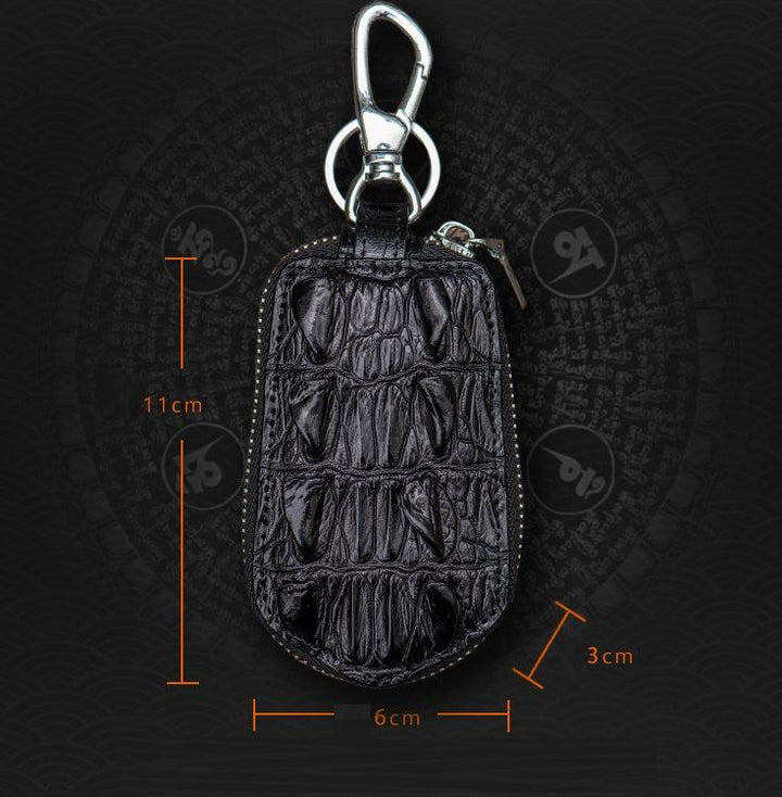 Leather Men's And Women's Zipper Car Key Bag Vertical Card Holder - Trendha