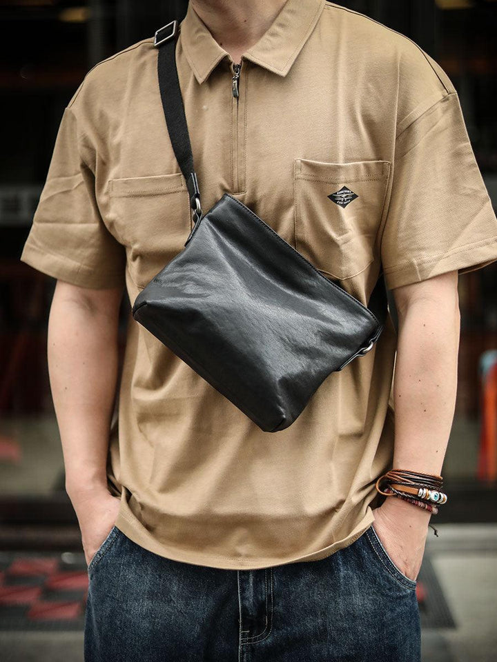 Leather Shoulder Bag Horizontal Zipper Casual - Trendha