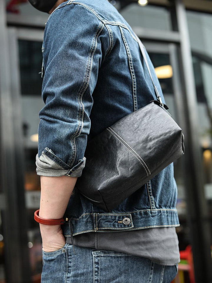 Light Casual Men's Leather Shoulder Messenger Bag - Trendha