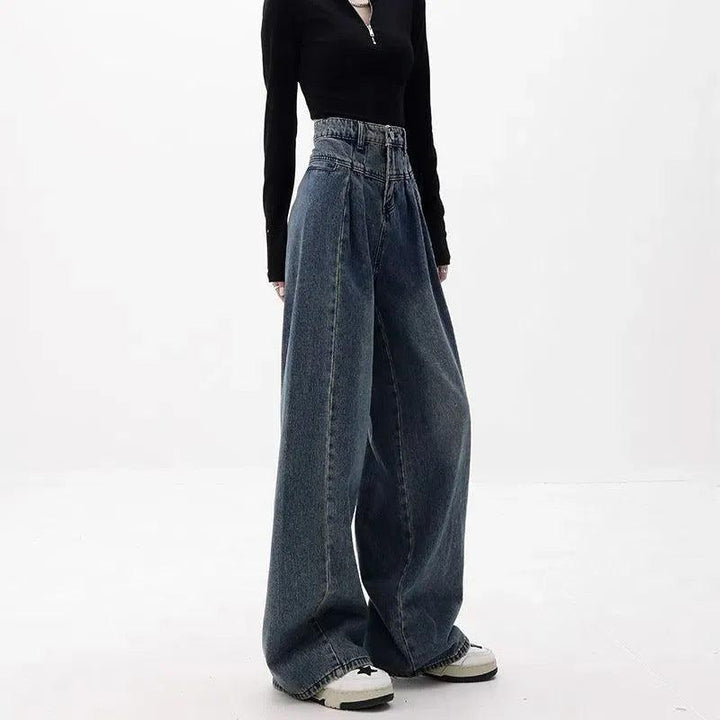 Loose Fitting Wide Leg Jeans - Trendha