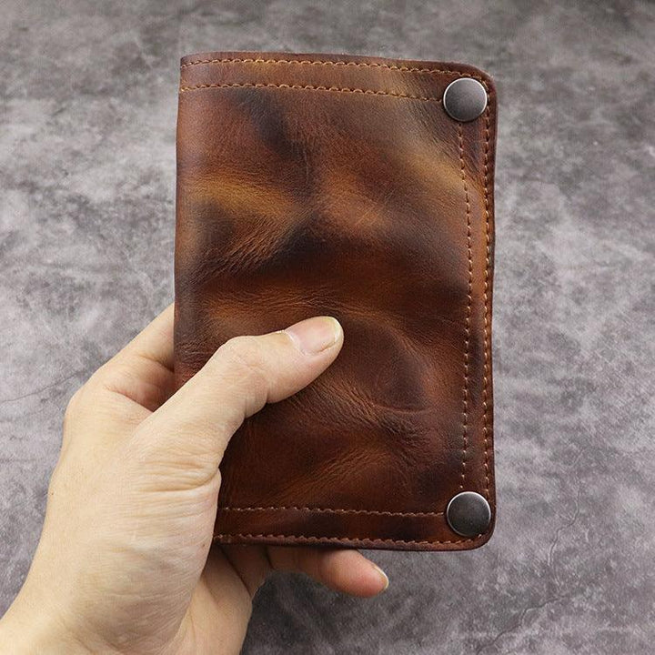Men's Handmade Vertical Wallet With Multiple Card Slots - Trendha