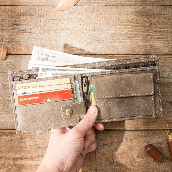 Men's Multifunctional Old Handmade Genuine Leather Wallet - Trendha