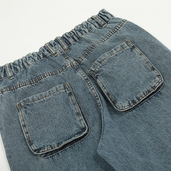 Men's Solid Color Multi-pocket Cargo Jeans - Trendha