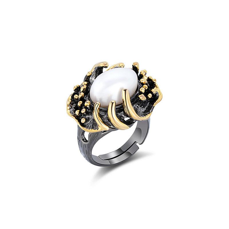 Natural Baroque Shaped Pearl Ring - Trendha