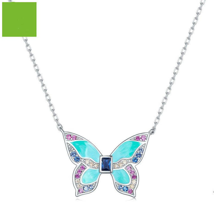 New Platinum Platinum Butterfly Necklace - Trendha