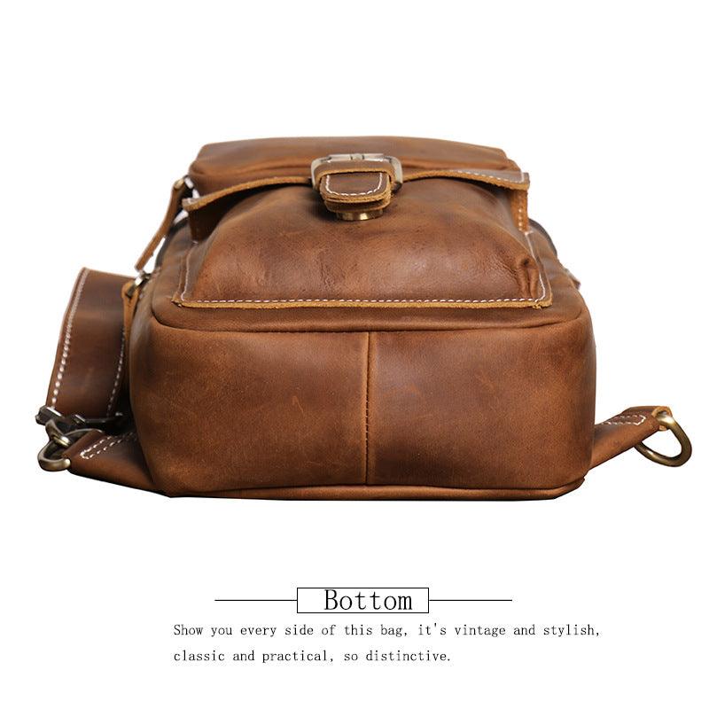 Outdoor Sports Large Capacity Messenger Bag Leather - Trendha
