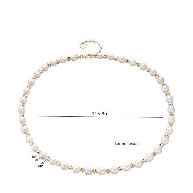 S925 Sterling Silver Baroque Pearl Necklace Female - Trendha