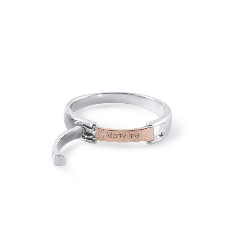 Silver Couple Rings Men And Women Pair Flip Open And Close - Trendha