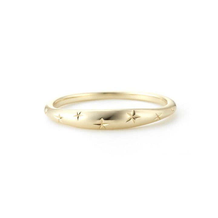 Sterling Silver Plated 14K Gold Star Gold Ring - Trendha