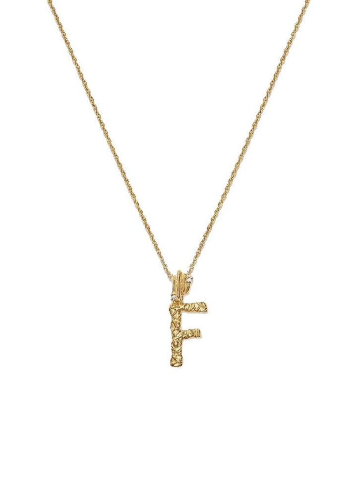 Textured Letter Necklace Style In Europe And America - Trendha