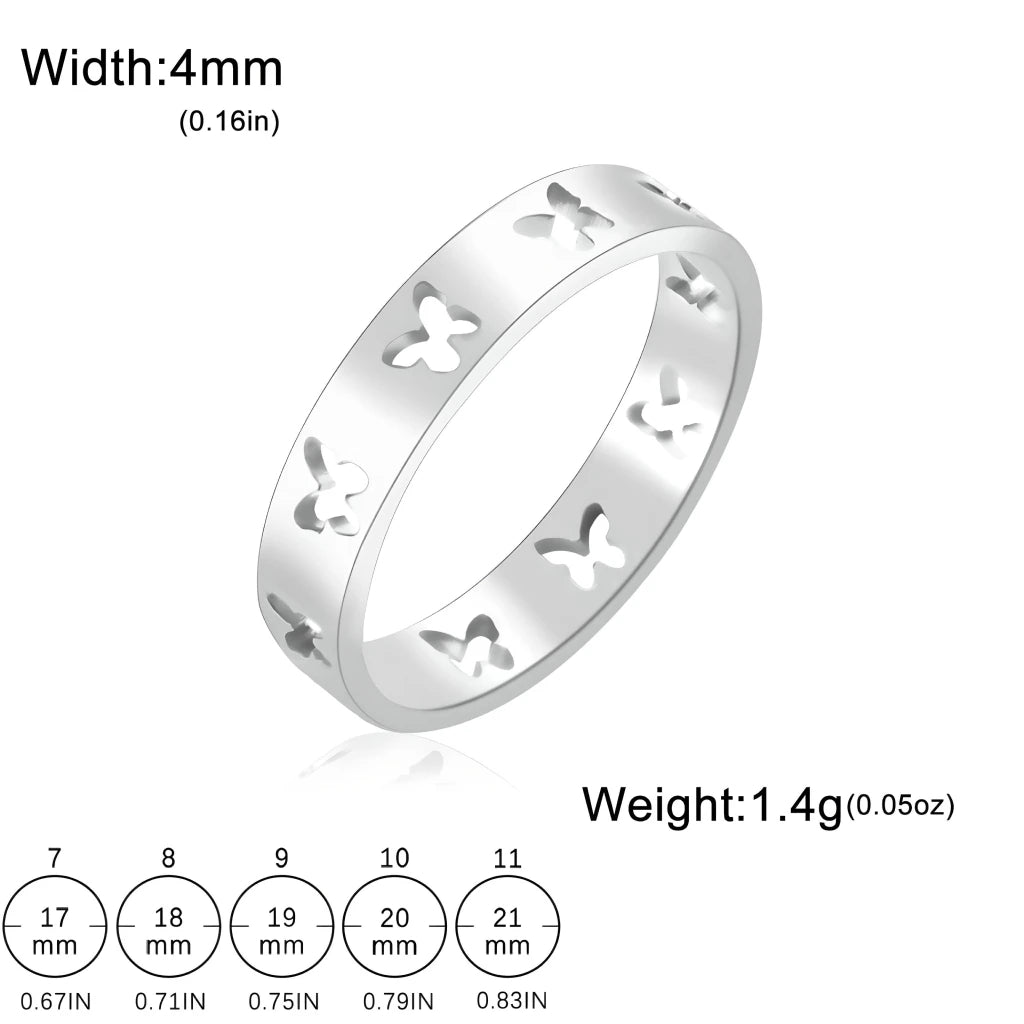 Elegant Hollow Butterfly Ring