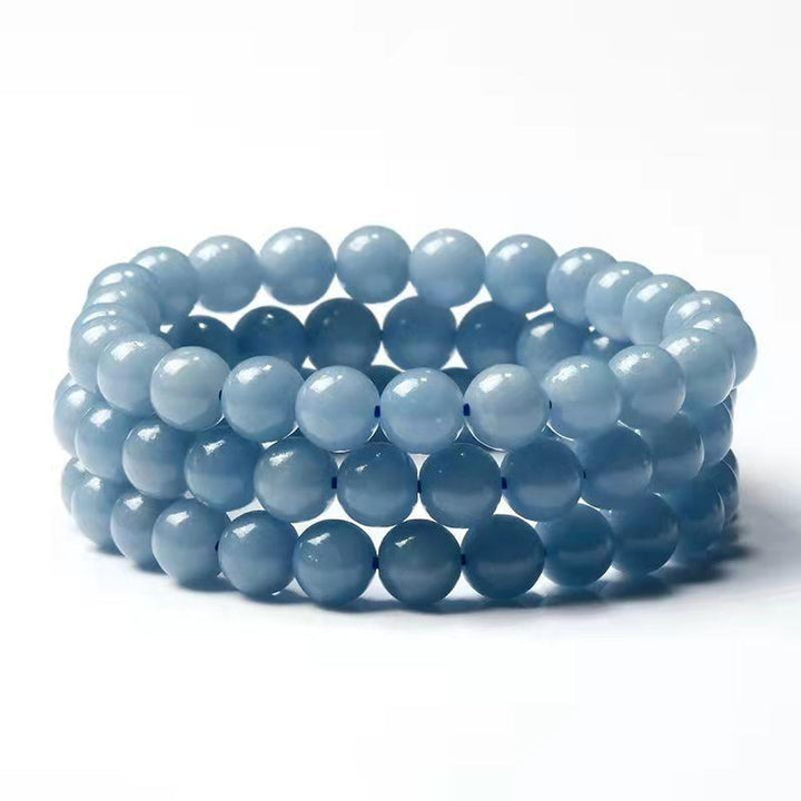 Versatile Blue Anhydrite Single Circle Crystal Bracelet - Trendha