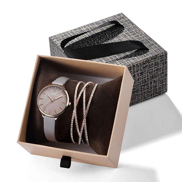 Watch Exquisite Drawer Box Crystal Bracelet Watch Set Source - Trendha