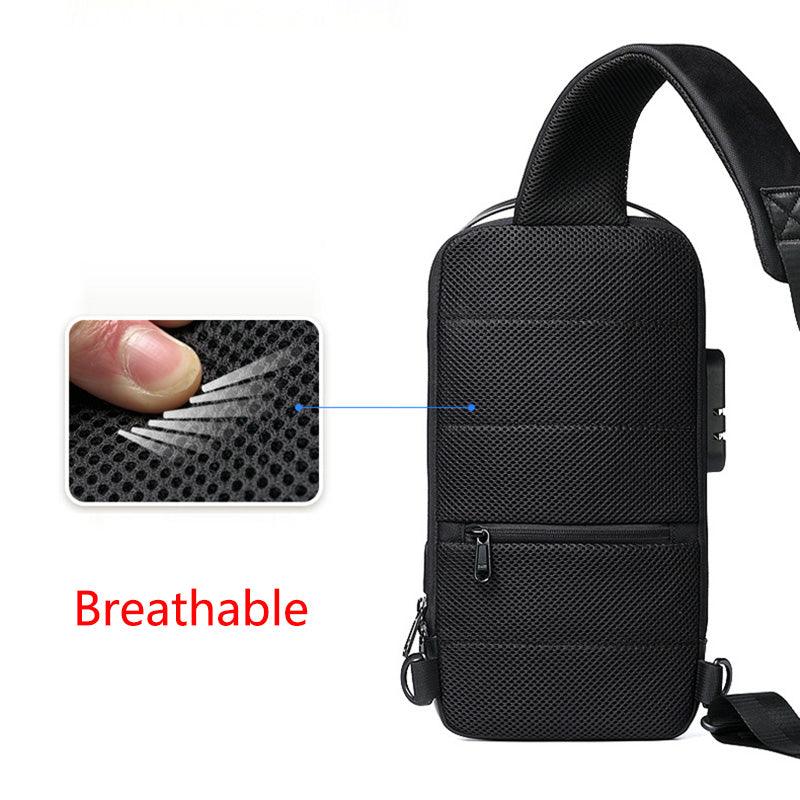 Waterproof USB Anti-theft Bag Men Oxford Crossbody Shoulder Bag Sling Multifunction Short Travel Messenger Chest Pack - Trendha