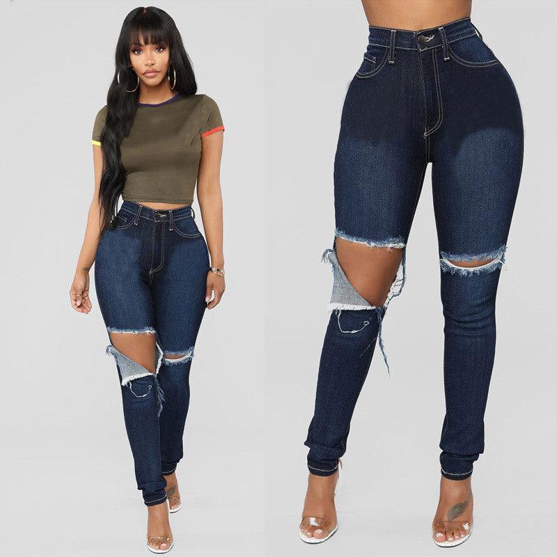 Women's Fashion Ripped Slim Fit Skinny Jeans - Trendha
