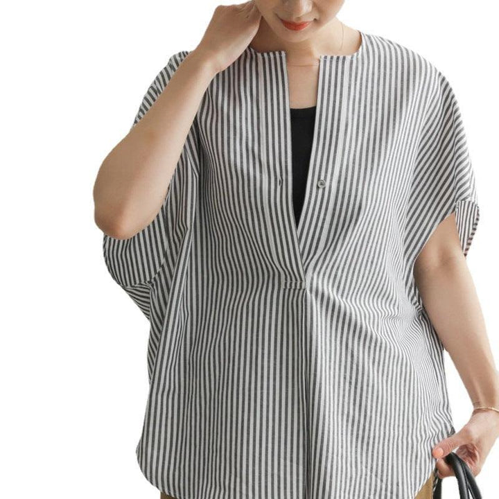 Women's Round Neck Striped Sleeveless Top - Trendha