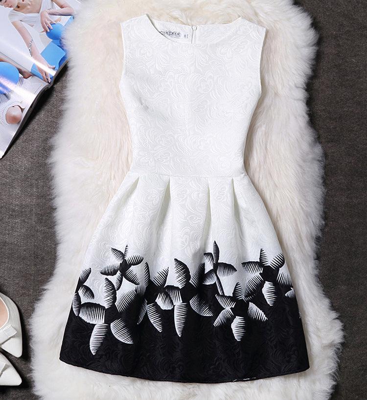Fashion Slim Slimming Sleeveless Printed Dress - Trendha