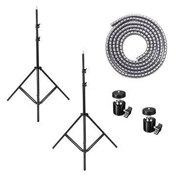 A Pair 2M 7ft Adjustable Video Ring Light Umbrella Lighting Tripod Stand Holder with 5M Strap - Trendha