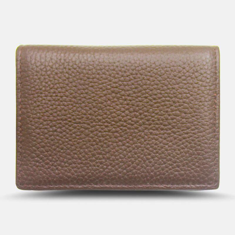 Men Genuine Leather Large Capacity Bifold Retro Business Multi-card Slot Card Holder Business Card Holder Credit Card Holder Wallet - Trendha